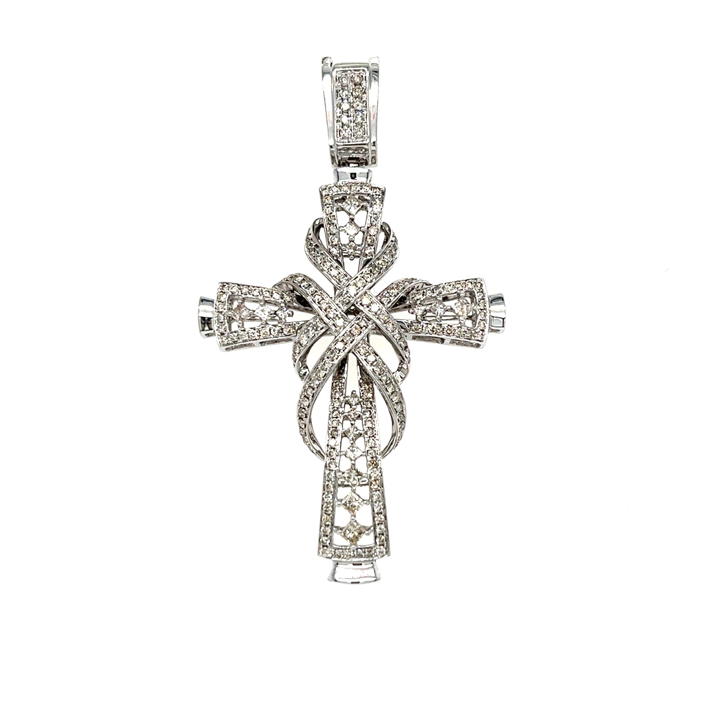 ANTIQUE STYLE MENS DIAMOND CROSS PENDANT