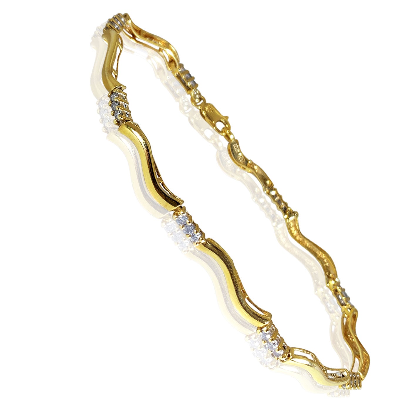 10K Yellow Gold Delicate Design with Round Diamonds 1.00 ct