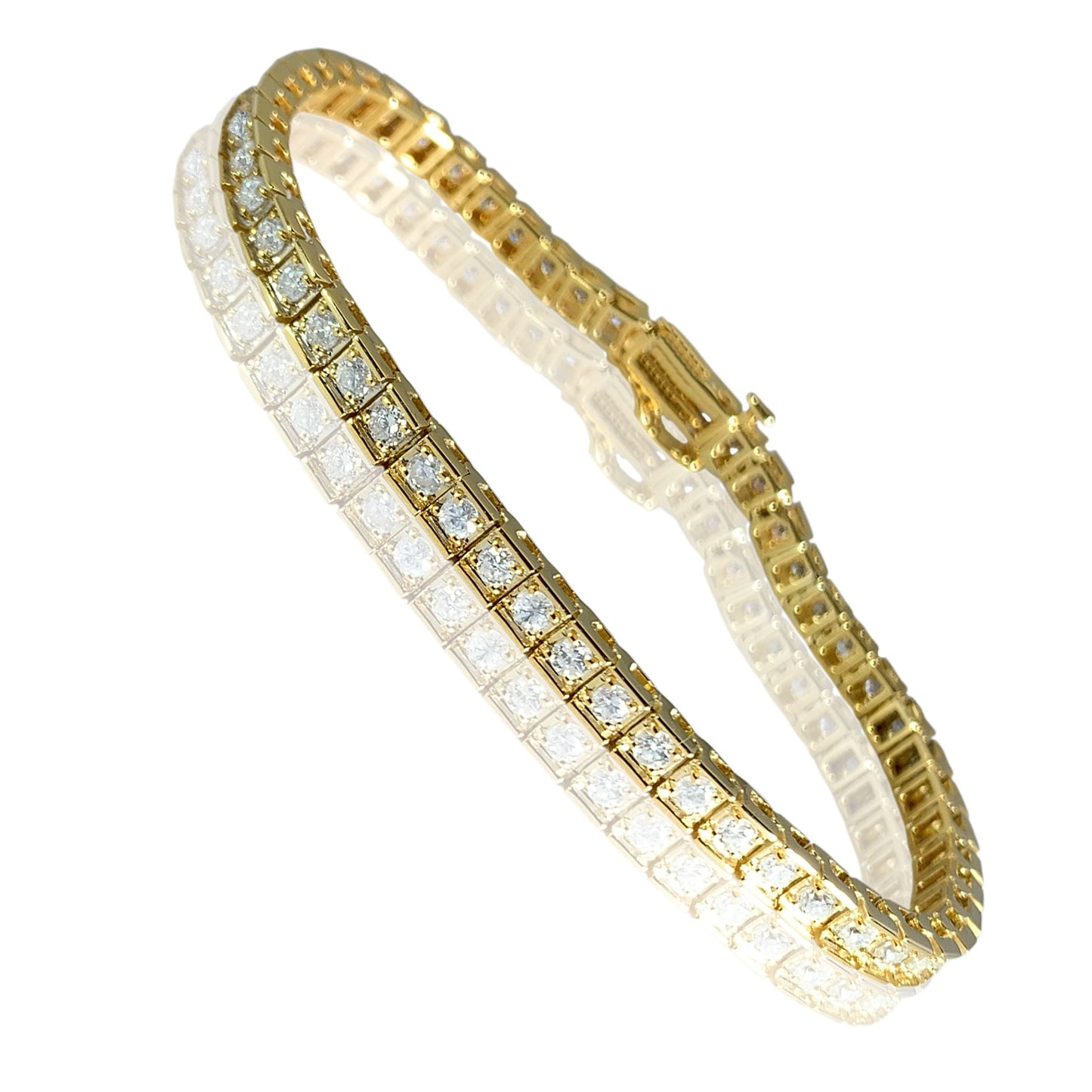 14K Yellow Gold Tennis Design with Round Diamonds 8.67 ct