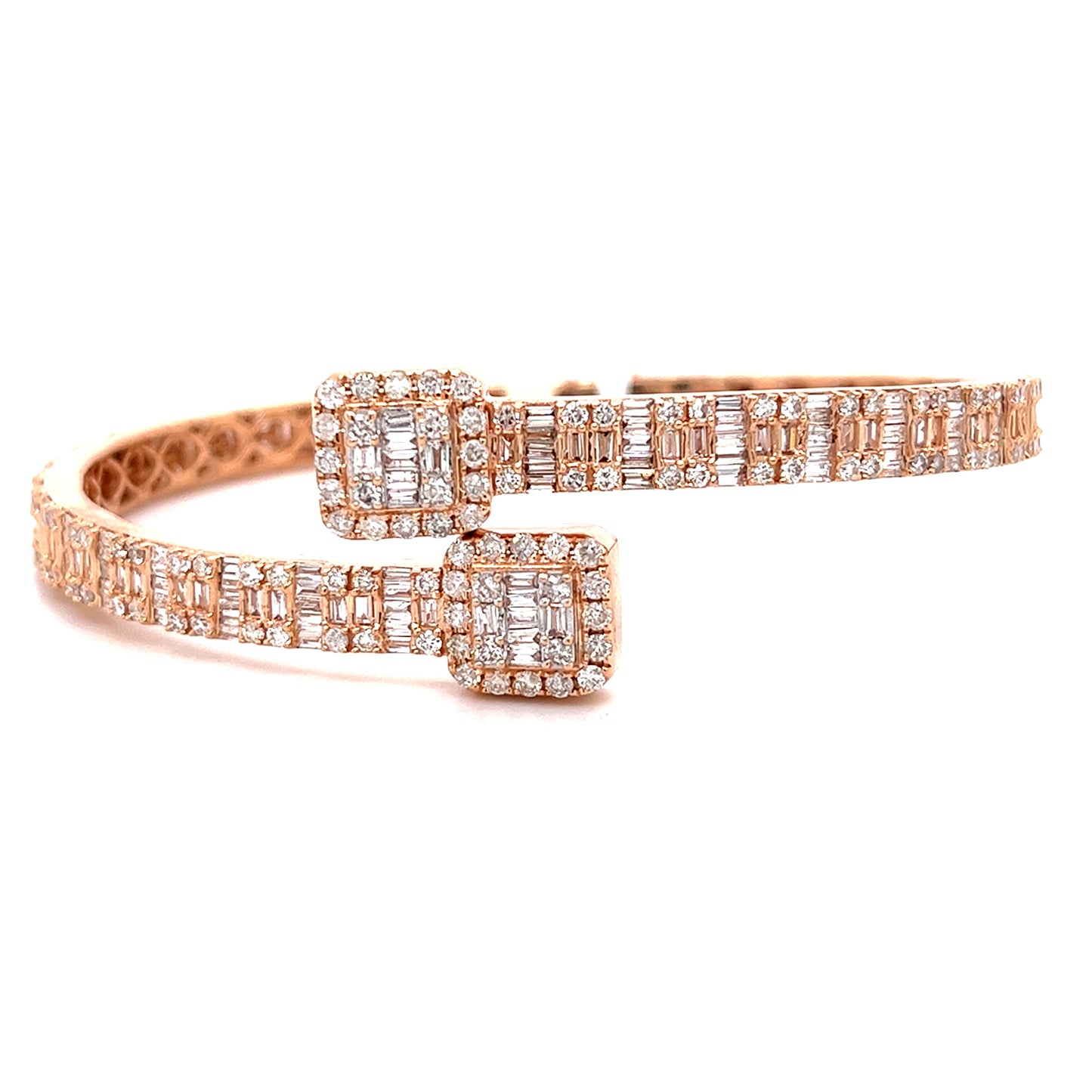 14KT ROSE GOLD DIAMOND BANGLE BRACELET
