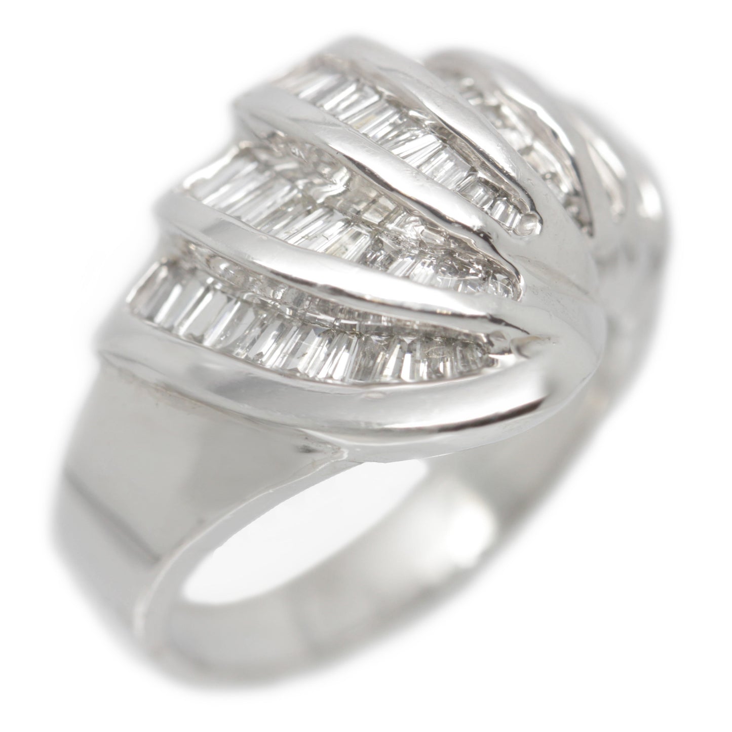 14K White Gold Women Diamond Anniversary Fashion Band Ring 1.22 Ctw