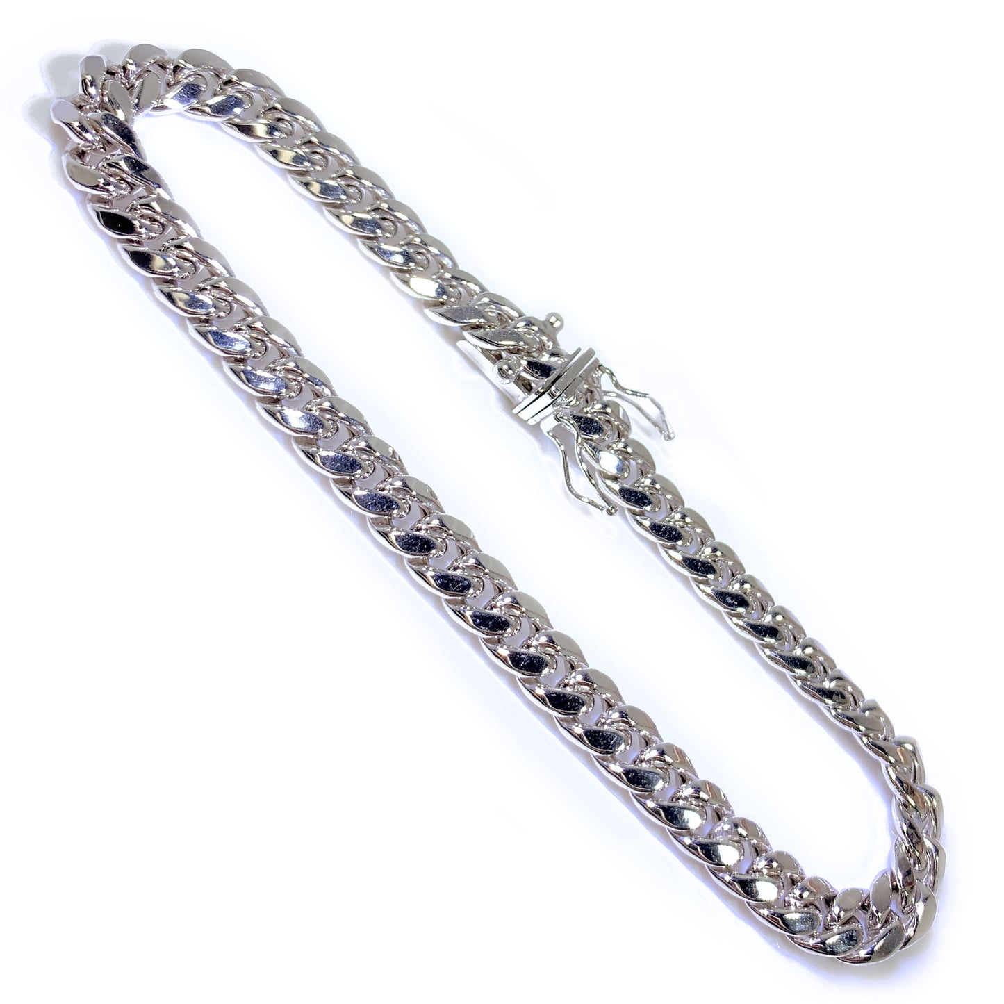 10K White Gold Men’s Cuban Bracelet 9.5″ Inches 7mm