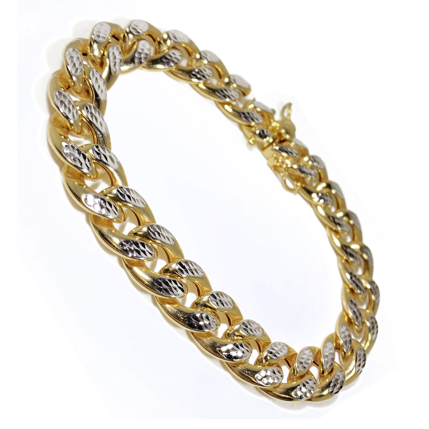 10K Yellow Gold Men Fancy Bracelet 8.5″ Inches