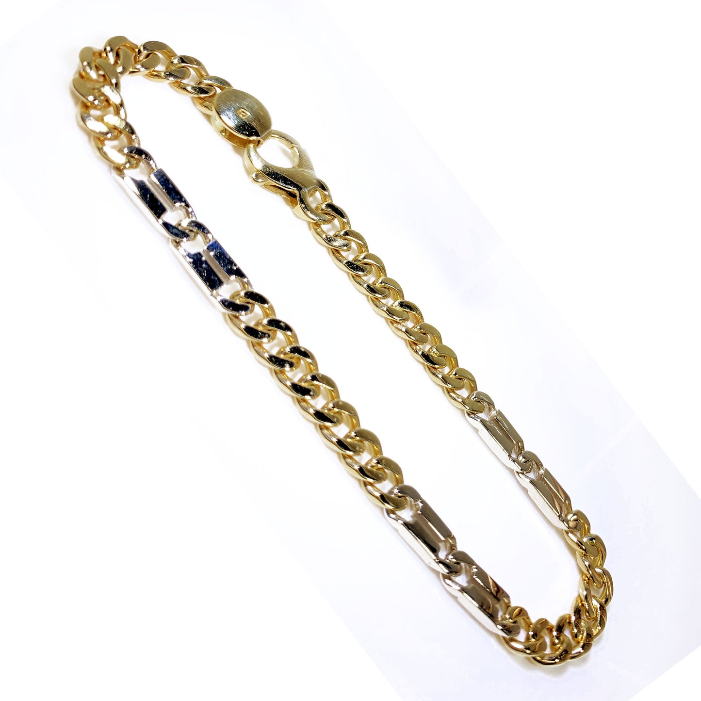 14K Yellow Gold Fancy Style Men Bracelet 8.5" 5mm
