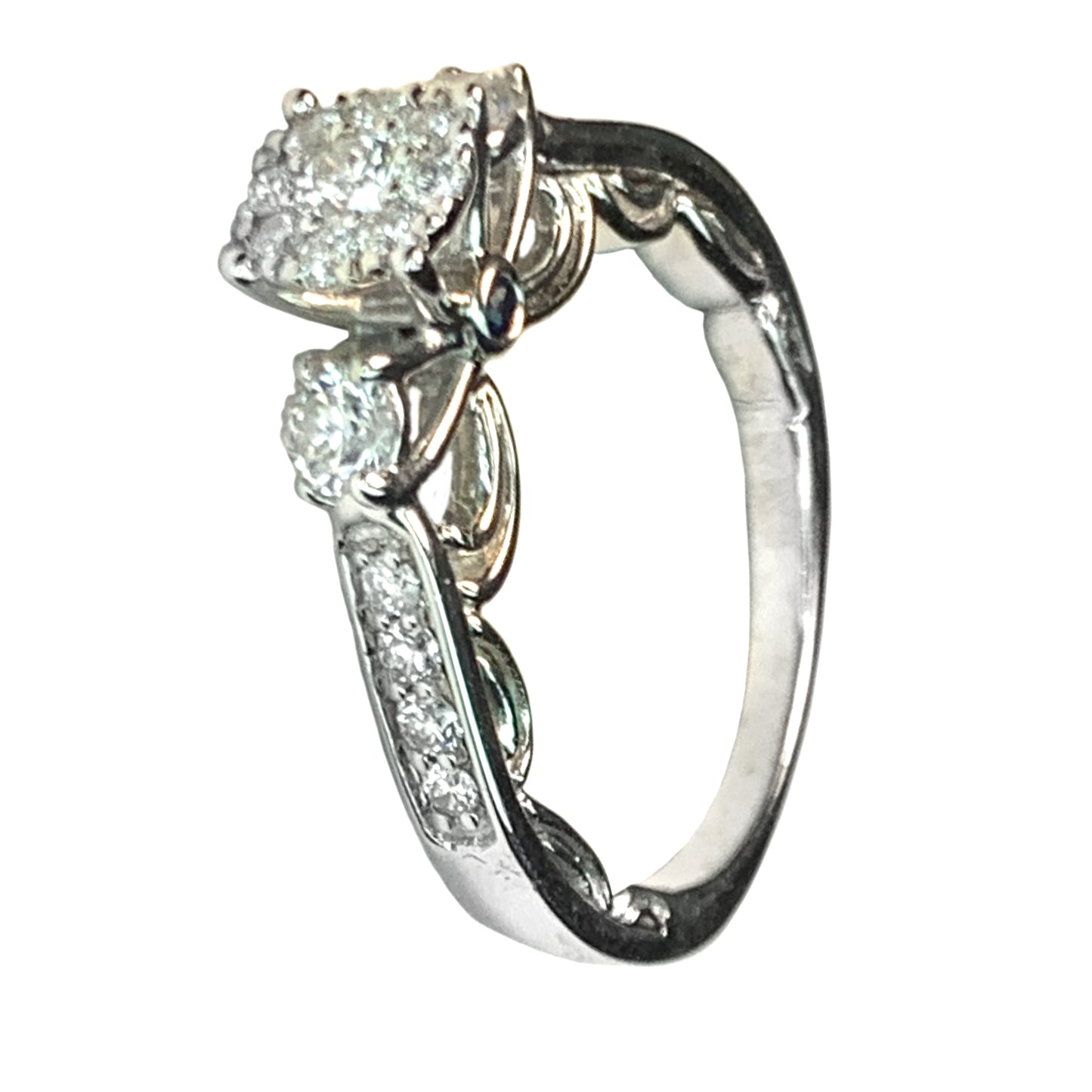 14 KT WHITE GOLD BRIDAL SET DIAMOND RING - 1.34 CT