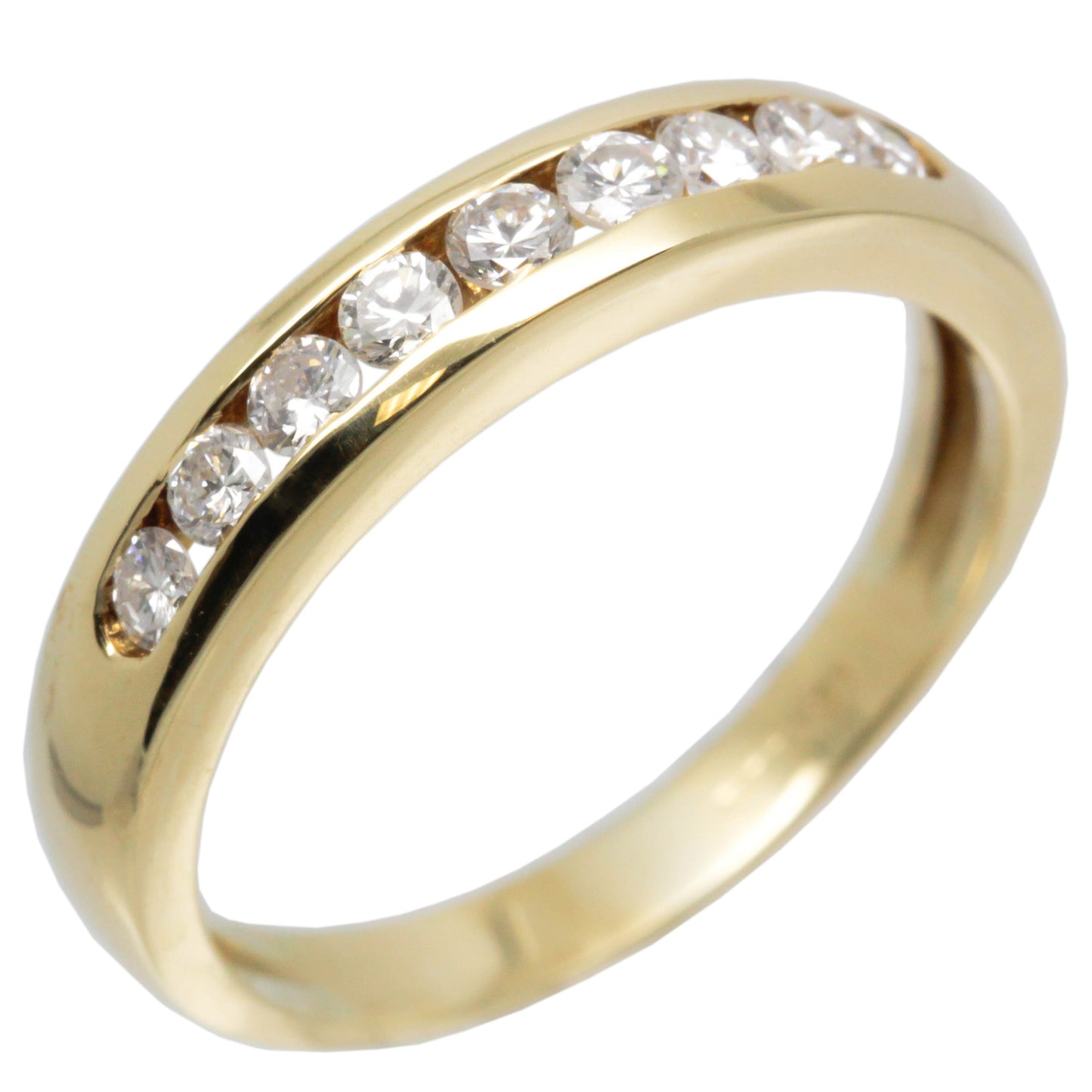 18K Yellow Gold Women Diamond Wedding Band 0.40 Ctw