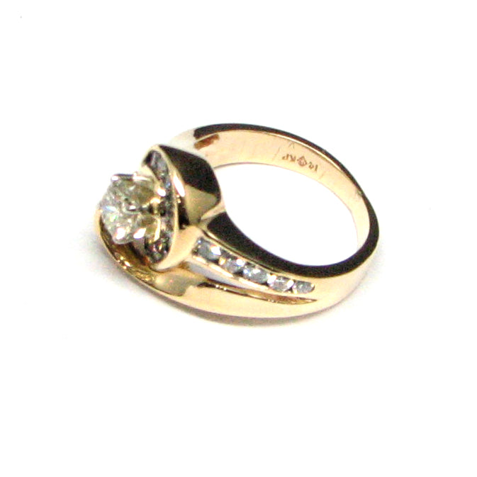 14 KT GOLD DIAMOND WOMENS COCKTAIL RING - 1.47 CT