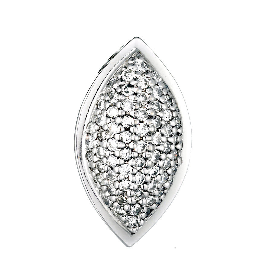 14K White Gold Womens Diamond Pendant 1.00 Ctw