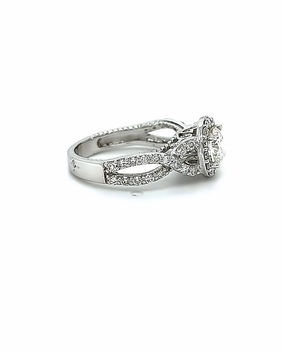 FANCY HALO STYLE DIAMOND ENGAGEMENT RING