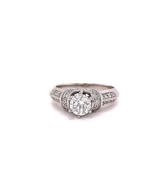 14 KT WHITE GOLD WOMENS DIAMON ENGAGEMENT RING - 1.43 CT