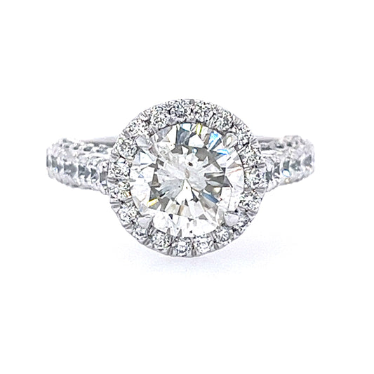 PLATINUM - WOMENS ROUND DIAMOND RING - 4.02 CT