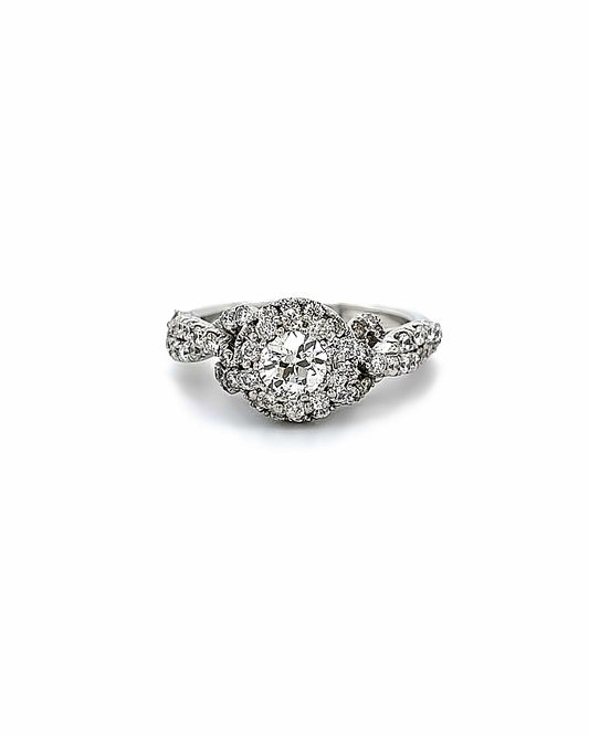 14 KT WHITE GOLD - DIAMOND ANIVERSARY RING - 1.74 CT