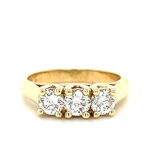 14KT YELLOW GOLD 3 DIAMOND RING