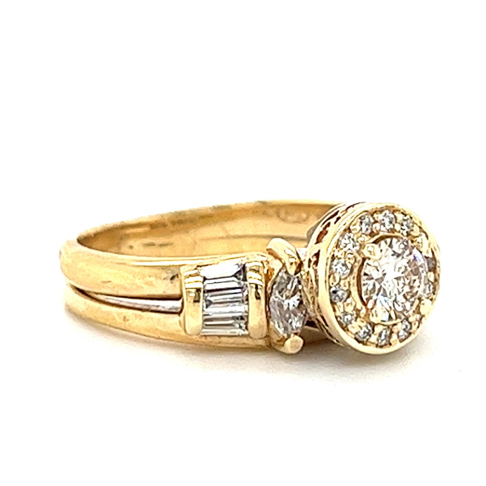 14KT YELLOW GOLD WITH DIAMONDS LADIES ENGAGEMENT RING
