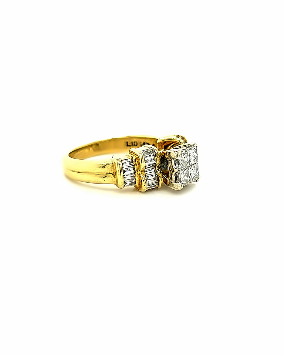 14KT YELLOW GOLD WITH DIAMONDS ENGAGEMENT RING