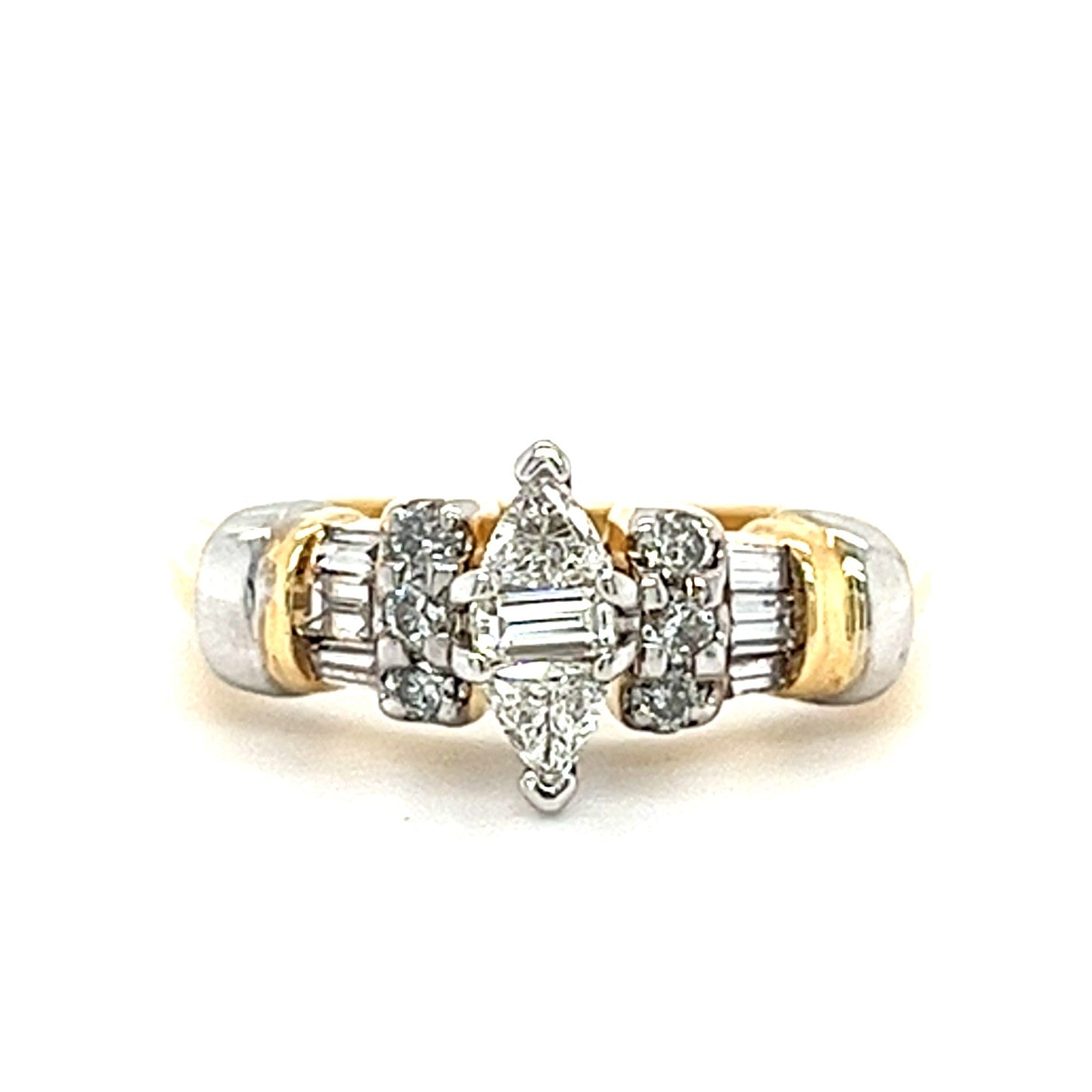 14KT YELLOW GOLD WITH DIAMONDS ENGAGEMENT RING