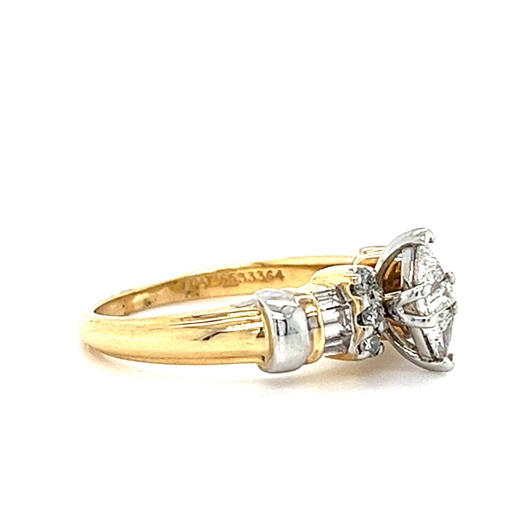 14KT YELLOW GOLD WITH DIAMONDS ENGAGEMENT RING