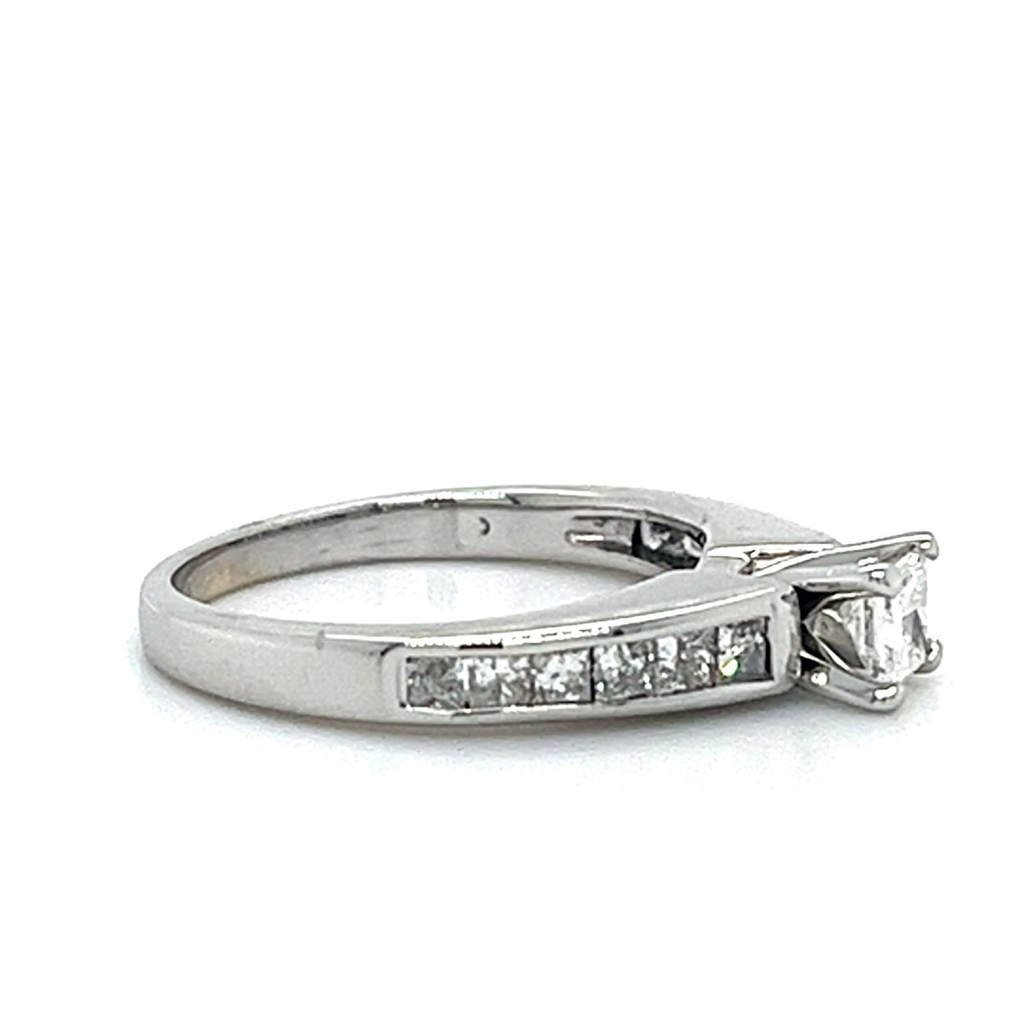 14KT WHITE GOLD FANCY LADIES DIAMOND ENGAGEMENT RING