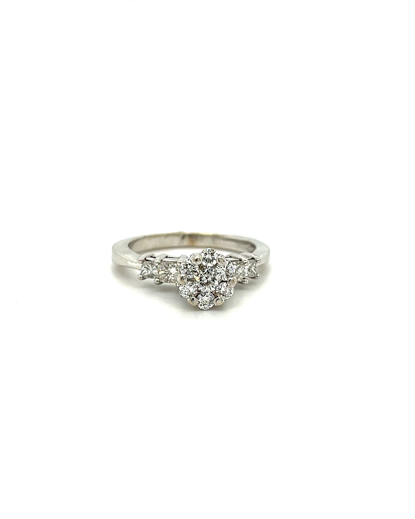 14KT WHITE GOLD FANCY LADIES DIAMOND ENGAGEMENT RING