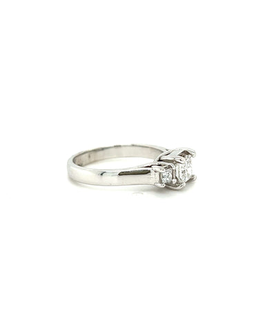 14KT WHITE GOLD FANCY DIAMOND ENGAGEMENT RING