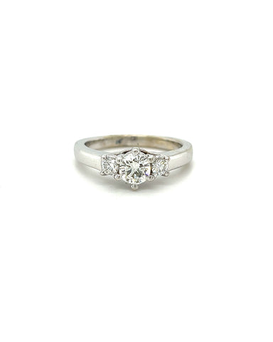 14KT WHITE GOLD FANCY DIAMOND ENGAGEMENT RING