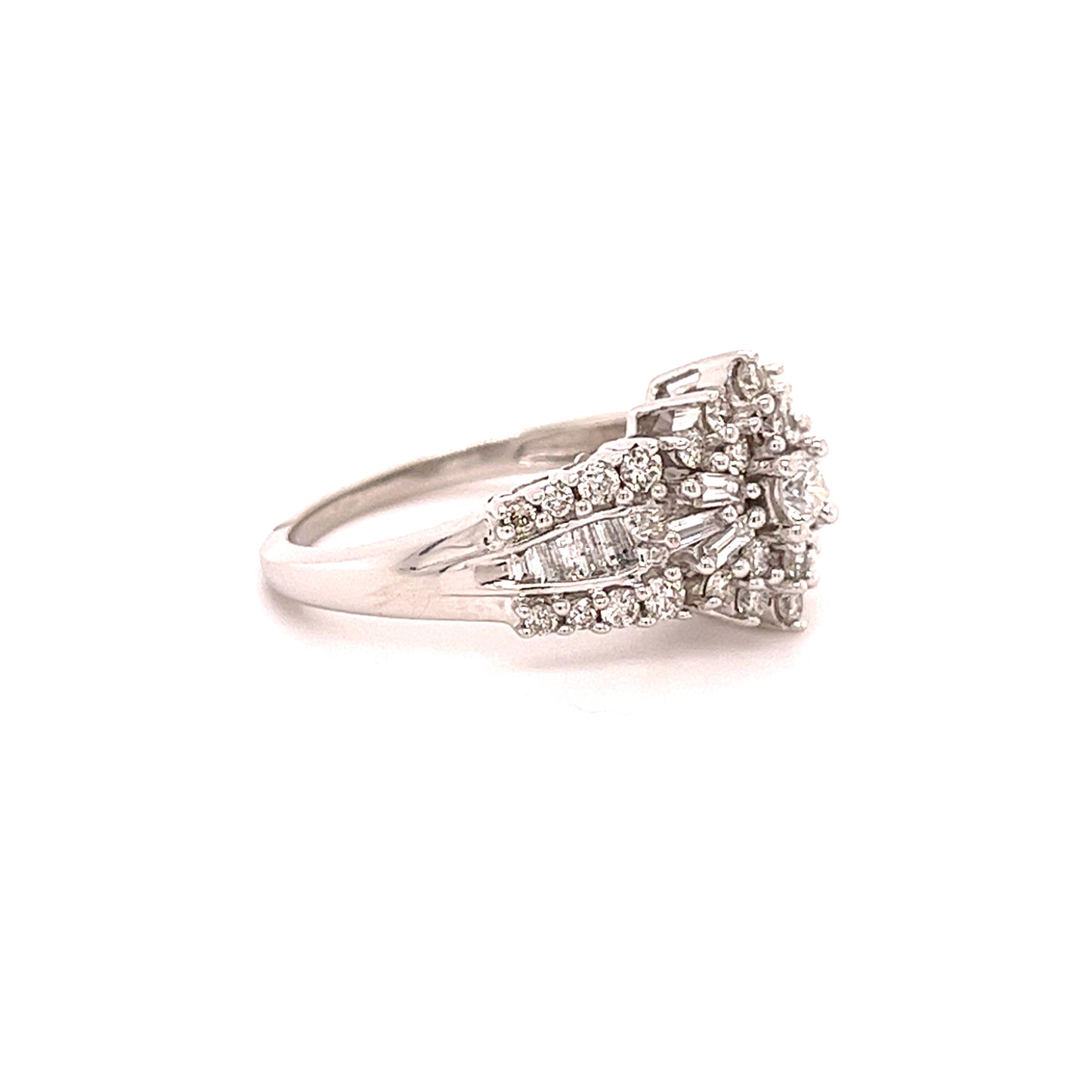 14KT WHITE GOLD FANCY LADIES DIAMOND RING