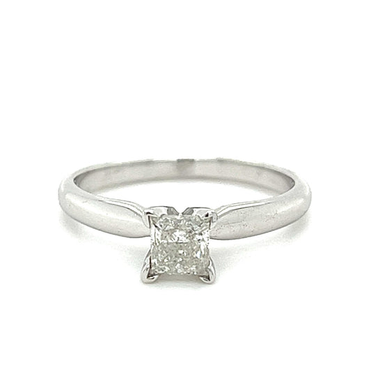 14KT WHITE GOLD FANCY SOLITAIRE DIAMOND ENGAGEMENT RING