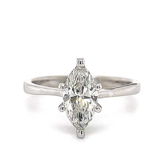 14KT WHITE GOLD SOLITAIRE MARQUISE ENGAGEMENT RING