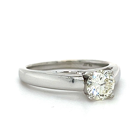 PLATINUM SOLITAIRE BRILLIANT ROUND SHAPE DIAMOND ENGAGEMENT RING