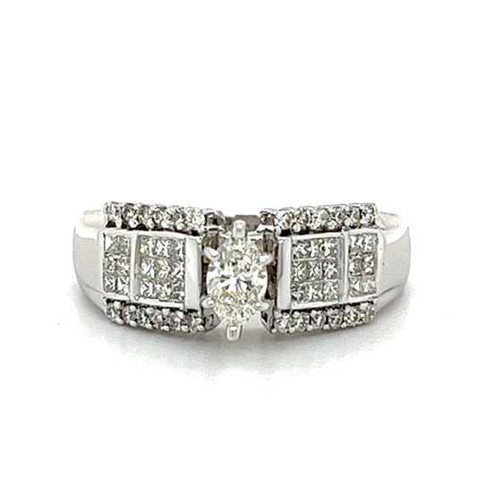 14KT WHITE GOLD DIAMOND CUSTOM ENGAGEMENT RING