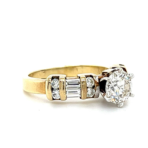 14KT YELLOW GOLD ROUND BRILLIANT ENGAGEMENT RING