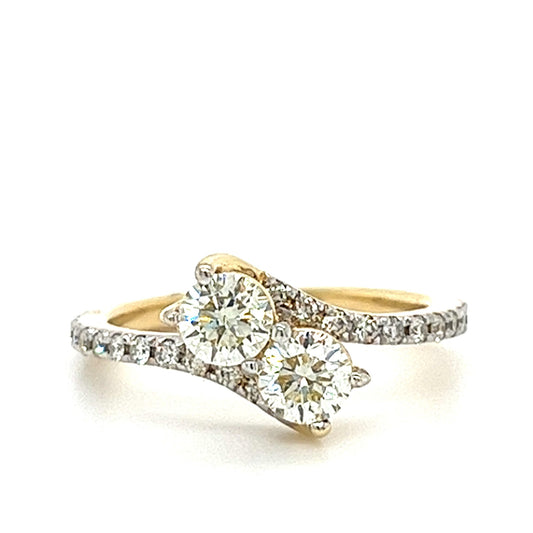 14KT YELLOW GOLD BRILLIANT DIAMOND ENGAGEMENT RING