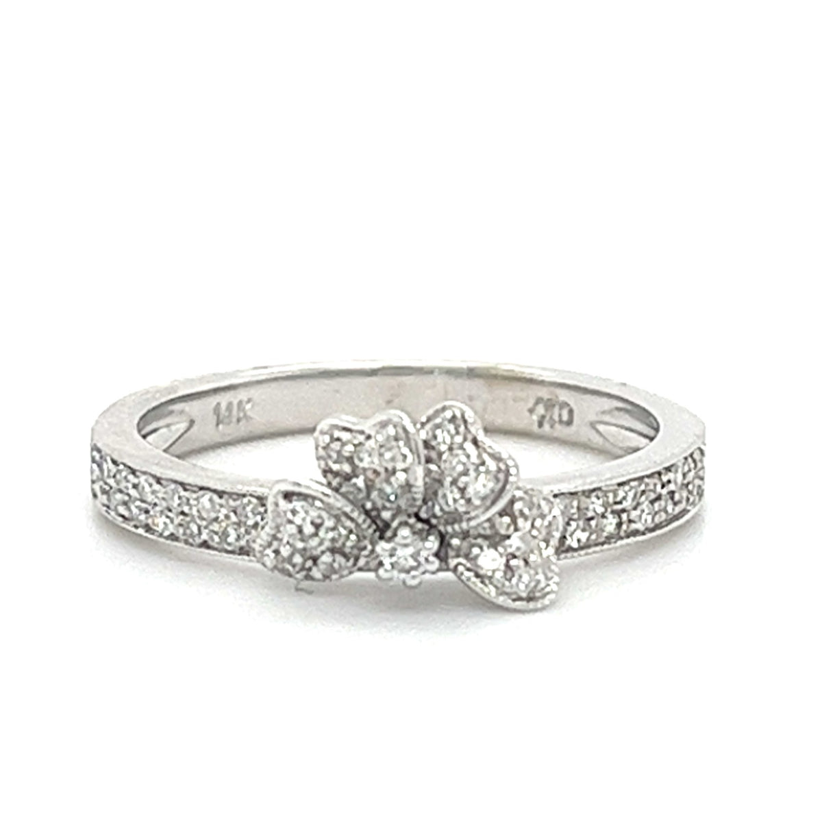 14KT WHITE GOLD FANCY LADIES DIAMOND RING