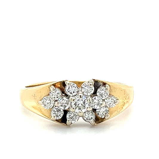 14KT YELLOW GOLD FANCY LADIES DIAMOND RING