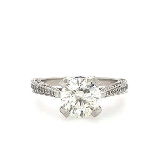 18 KT WHITE GOLD GORGEOUS ROUND DIAMOND RING - 3.39 CT