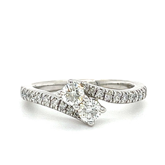 14KT WHITE GOLD FANCY DIAMOND ENGAGEMENT RING