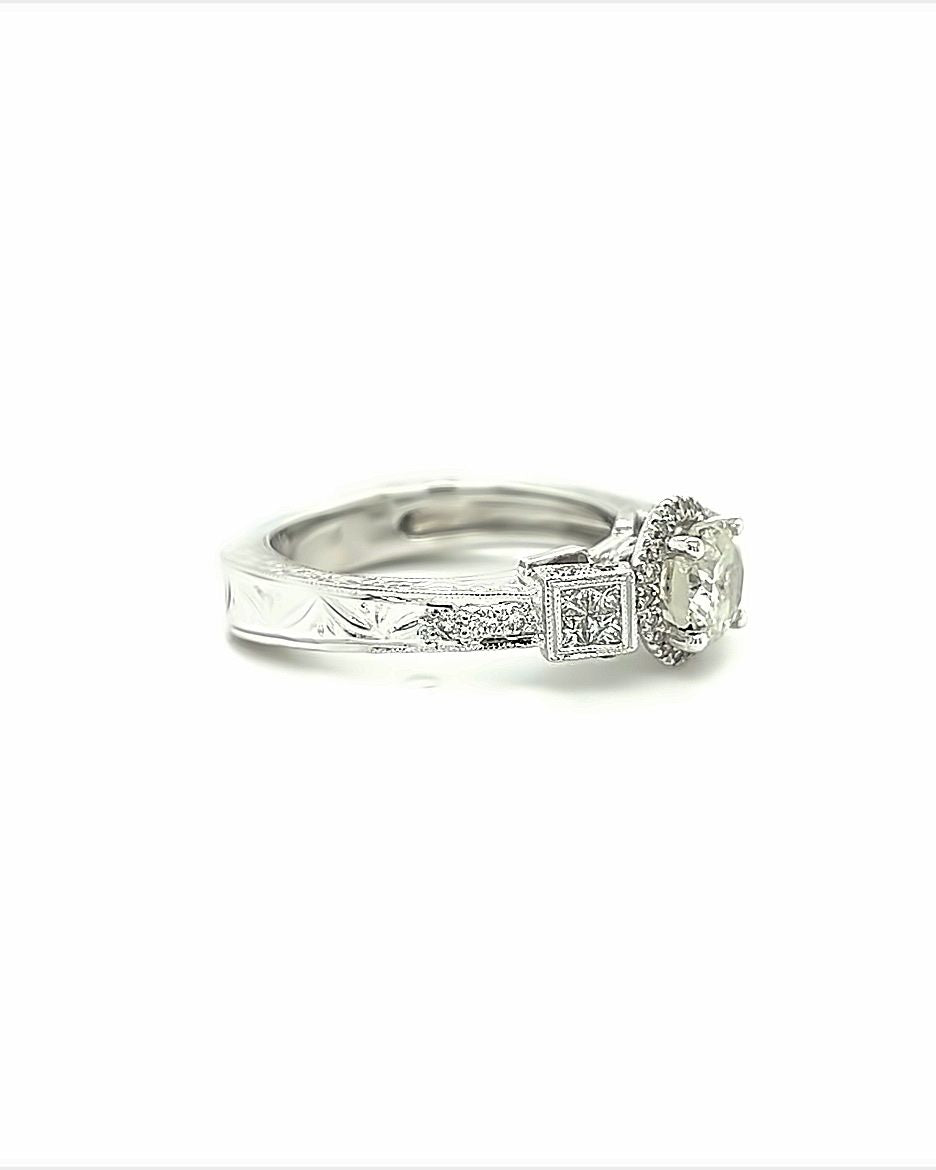 18KT WHITE GOLD BRILLIANT DIAMOND ENGAGEMENT RING