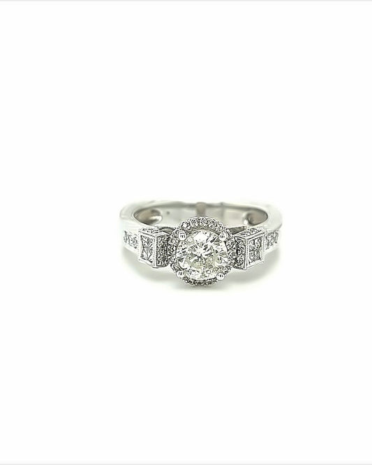 18KT WHITE GOLD BRILLIANT DIAMOND ENGAGEMENT RING