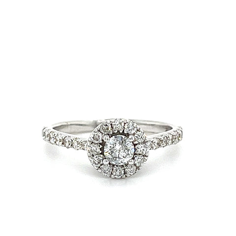 14KT WHITE GOLD FANCY DIAMOND ENGANENGAGEMENT RING