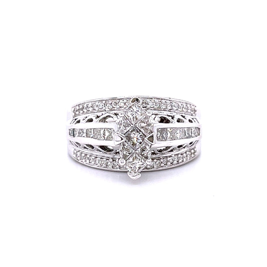 14KT WHITE GOLD BRILLIANT DIAMOND ENGAGEMENT RING