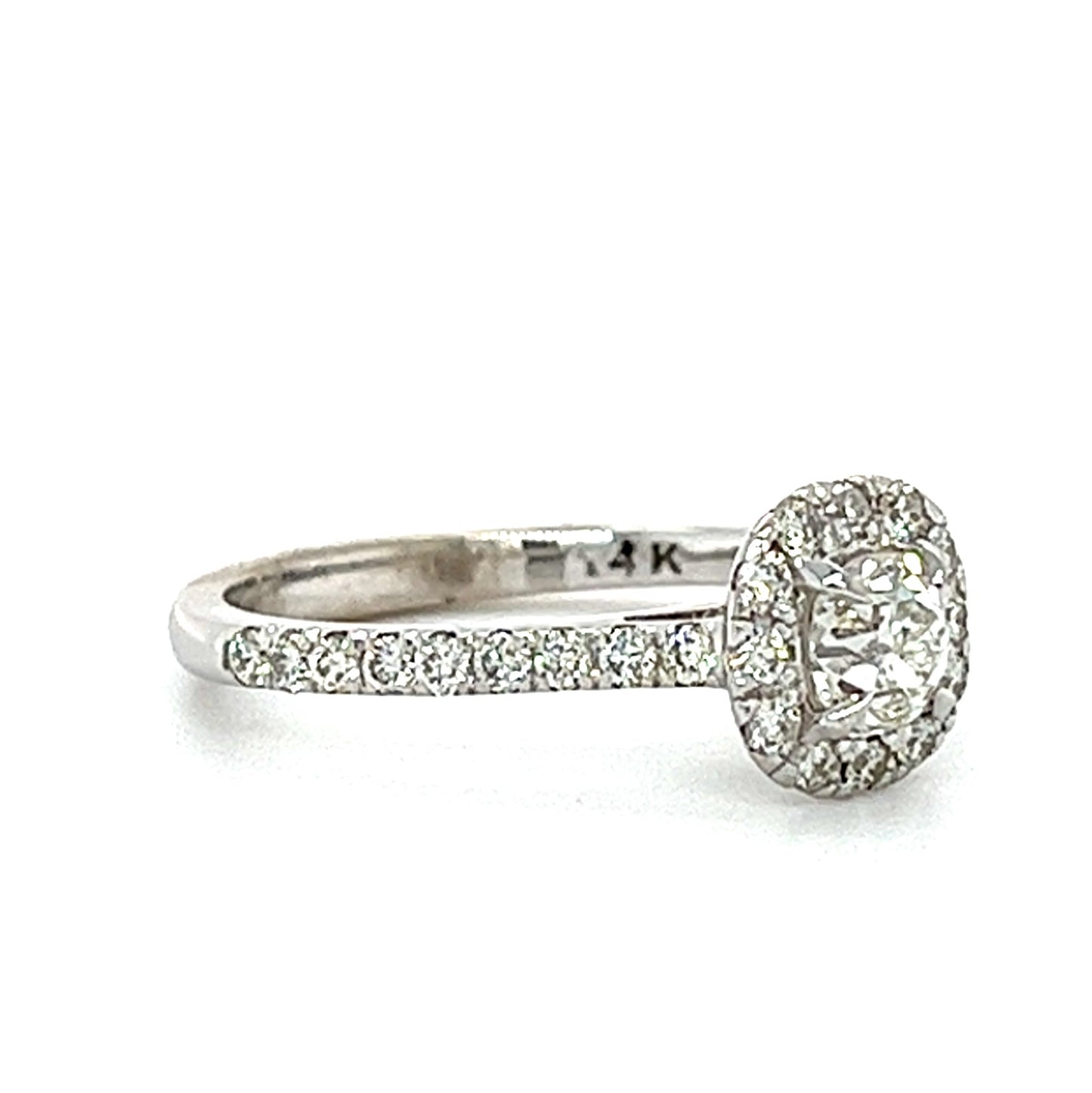 14KT WHITE GOLD FANCY LADIES DIAMOND ENGAGEMENT RING