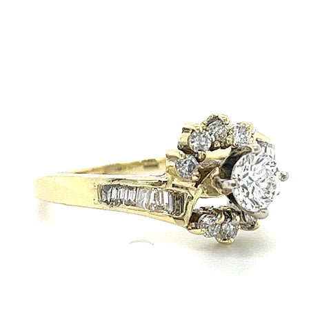 14KT YELLOW GOLD BRILLIANT DIAMOND ENGAGEMENT RING