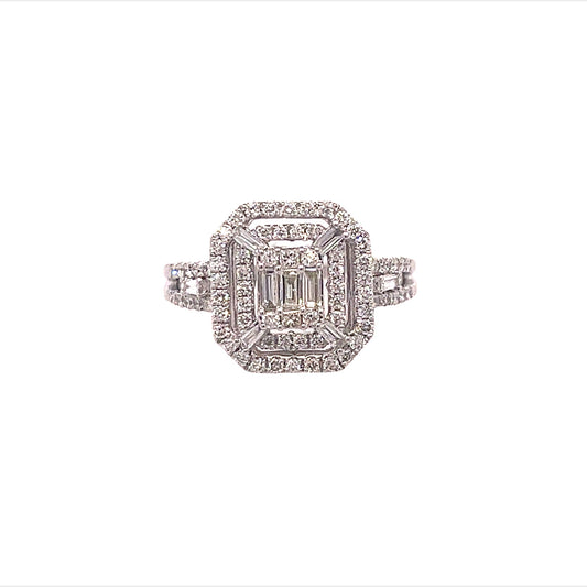 14KT WHITE GOLD FANCY DIAMOND RING