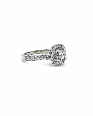 14KT WHITE GOLD BRILLIANT ROUND DIAMOND ENGAGEMENT RING