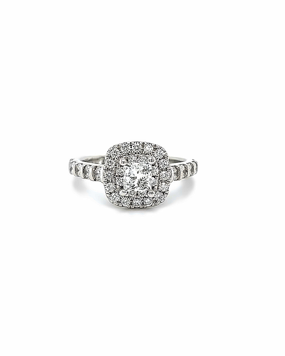 14KT WHITE GOLD BRILLIANT ROUND DIAMOND ENGAGEMENT RING