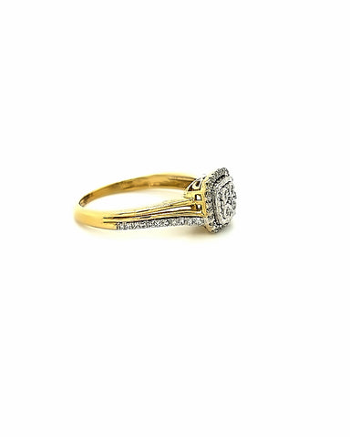 10KT YELLOW GOLD FANCY ENGAGEMENT RING