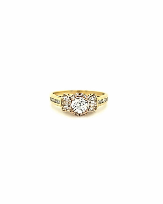 10KT YELLOW GOLD ROUND DIAMOND ENGAGEMENT RING