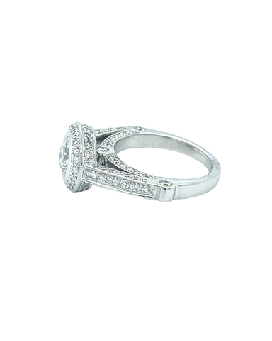 14KT WHITE GOLD ROUND BRILLIANT DIAMOND ENGAGEMENT RING