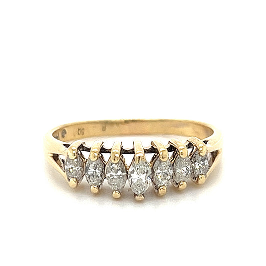 14KT YELLOW GOLD FANCY DIAMOND WEDDING BAND