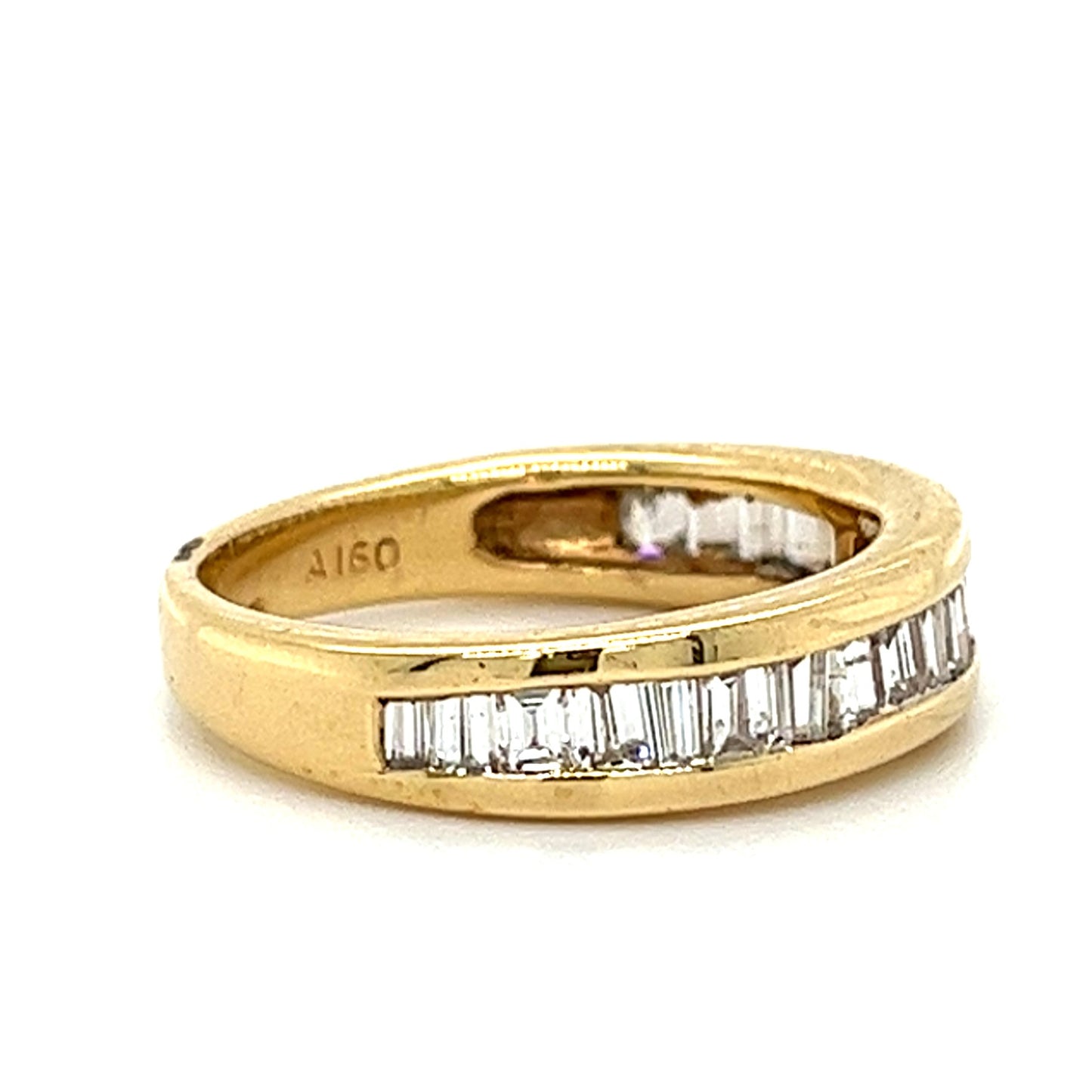 14KT YELLOW GOLD FANCY BAGUETTE WEDDING BAND